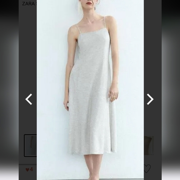 Zara Shiny Silver Metallic Maxi Dress - Picture 1 of 11
